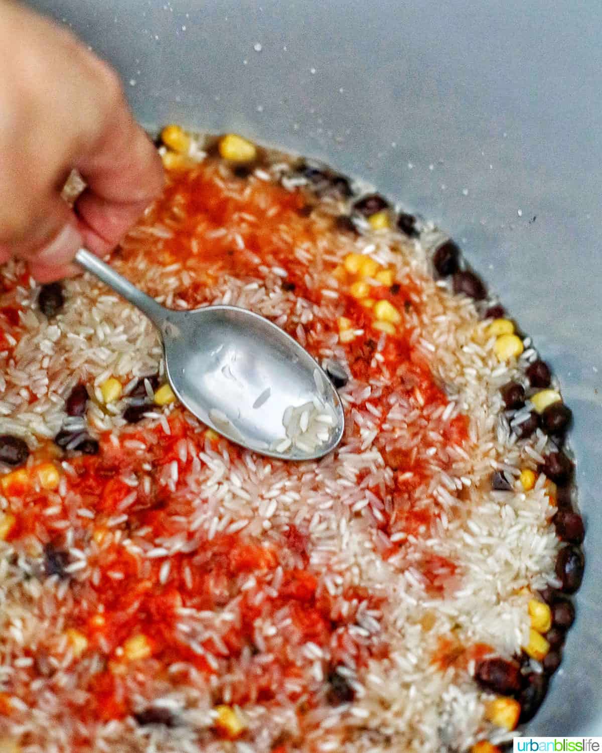ingredients to make vegetarian burrito bowls in the instant pot