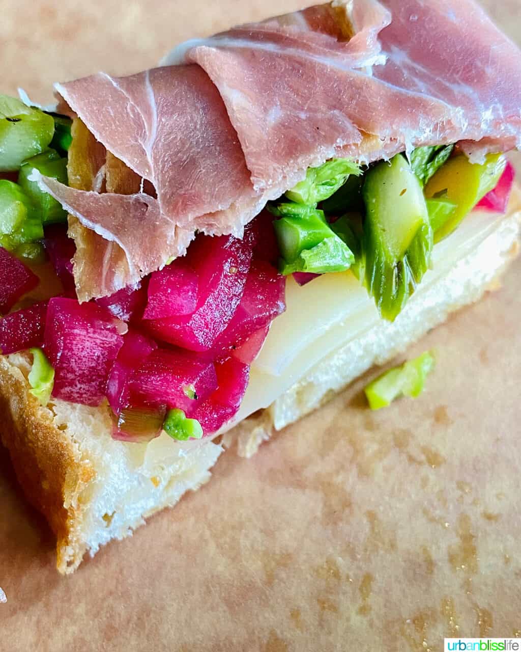 Prosciutto nd asparagus bruschetta at Murrayhill Taphouse