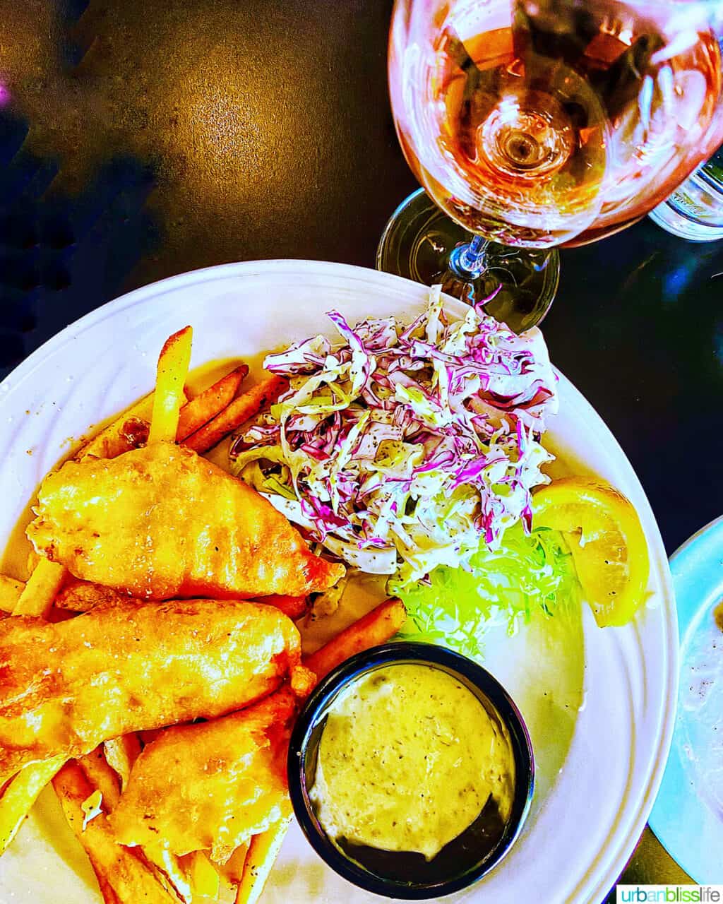 Fish and chips at Newbergundian Bistro in Newberg, Oregon