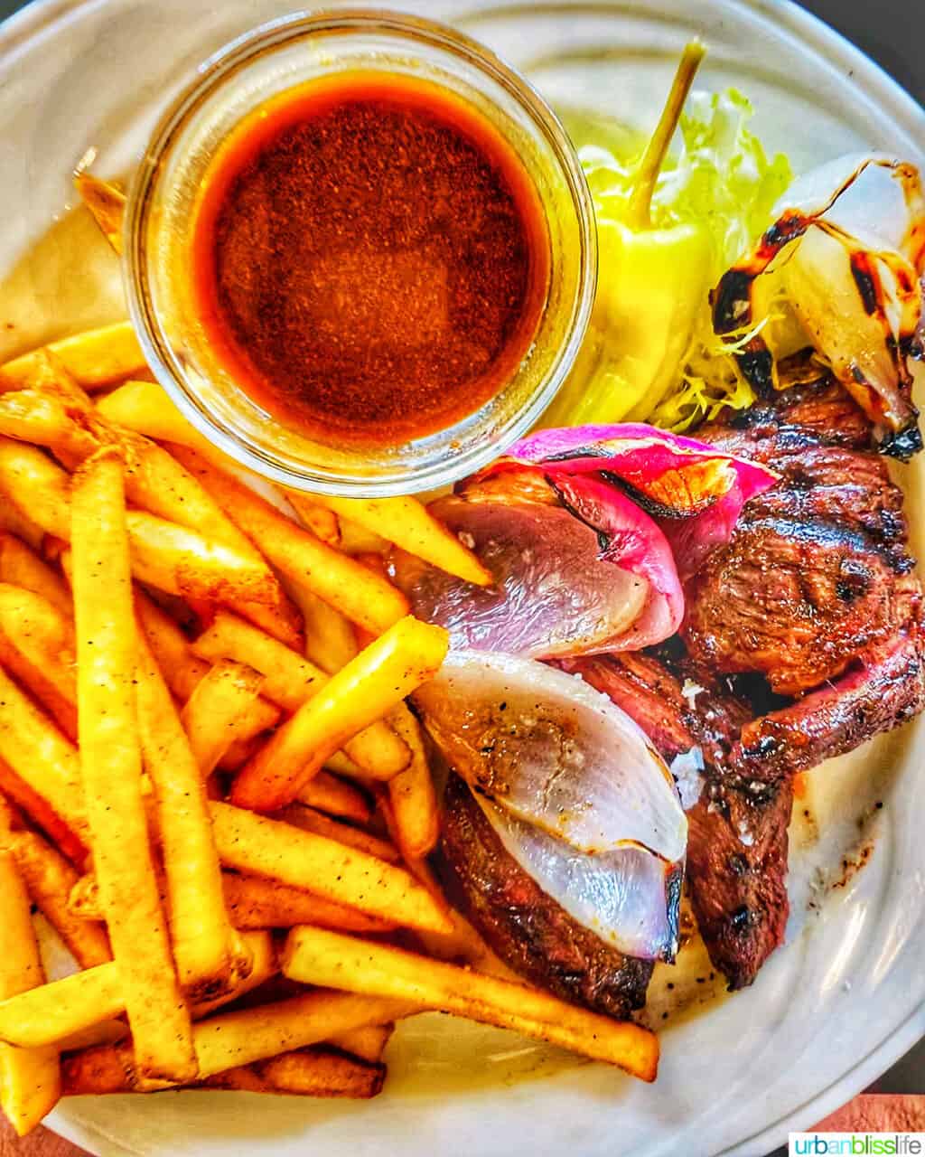 Steak frites at Newbergundian Bistro in Newberg, Oregon