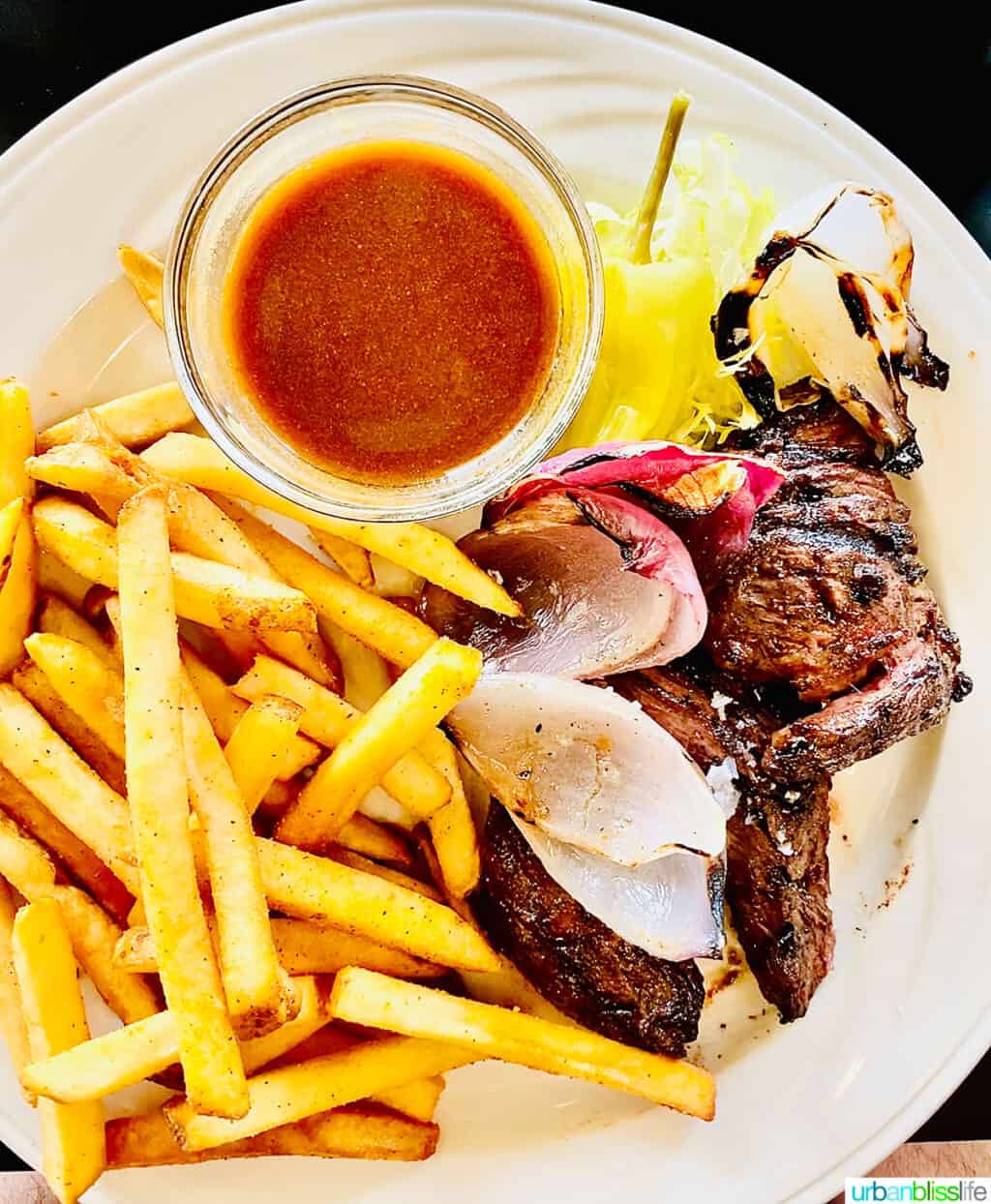 Steak frites at Newbergundian Bistro in Newberg, Oregon
