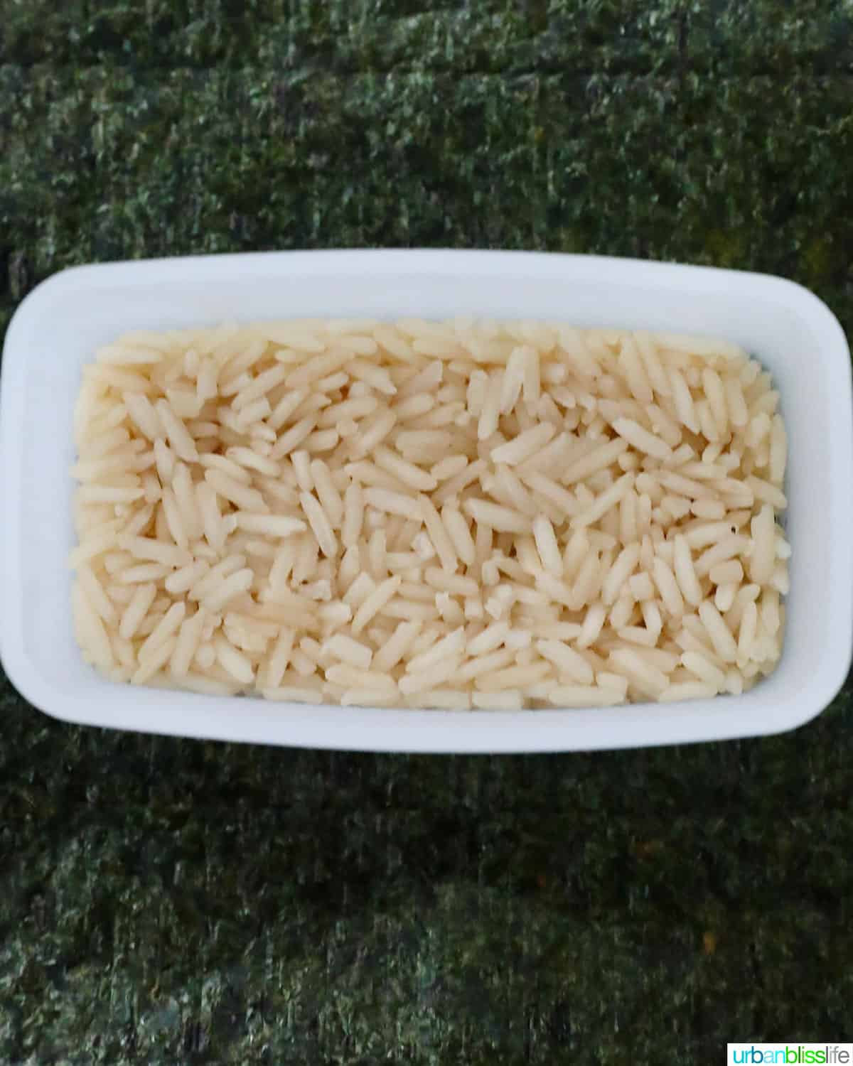 rice in the musubi maker mold