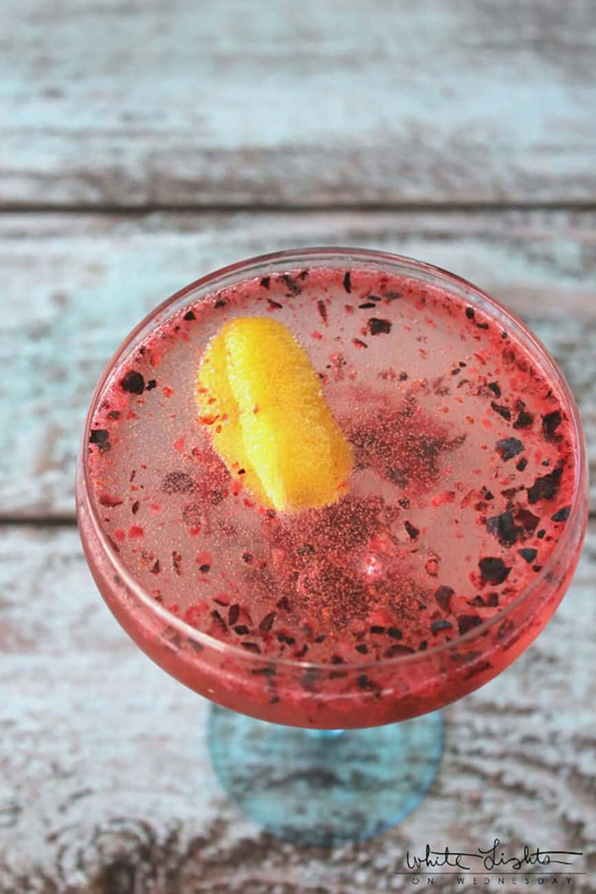 fruity cocktail recipes - blueberry coupe cocktail