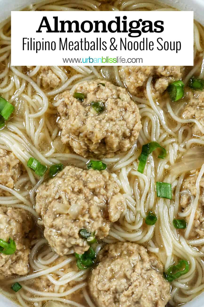 almondigas with text overlay