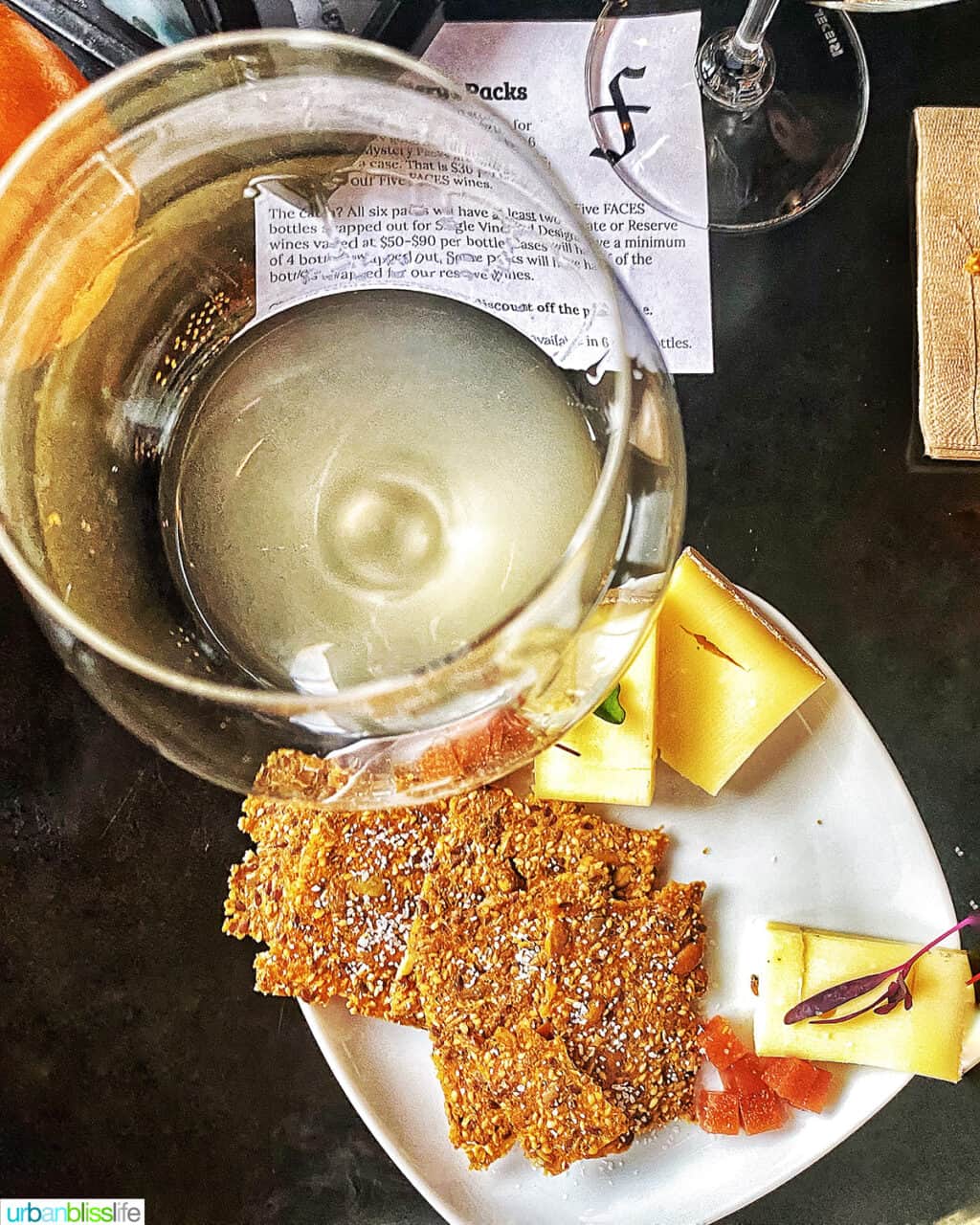 Fullerton Wines Viognier and seed crackers