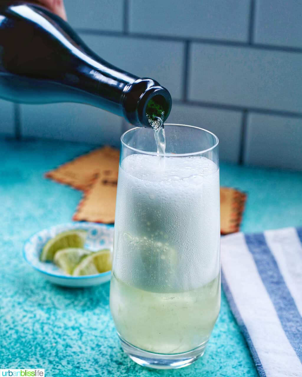 adding champagne to airmail cocktail