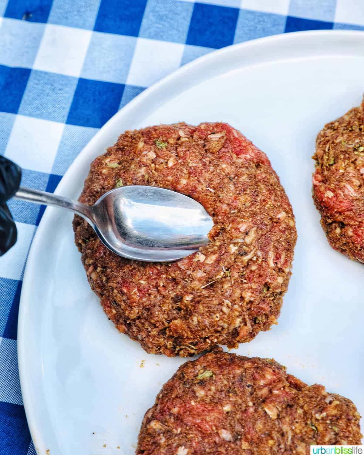making burger patties