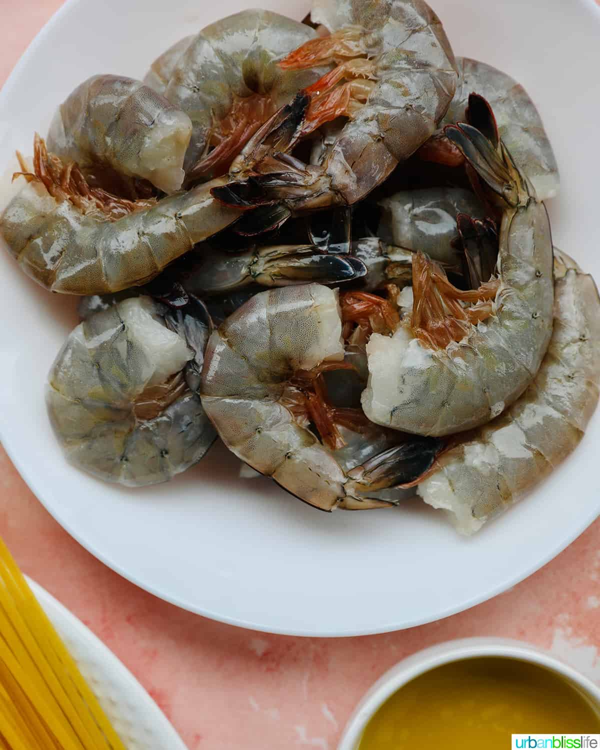 raw shrimp with shells on