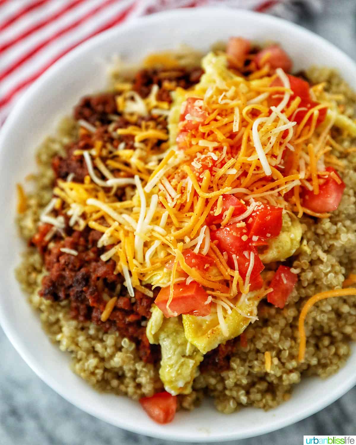 chorizo breakfast bowl without avocados