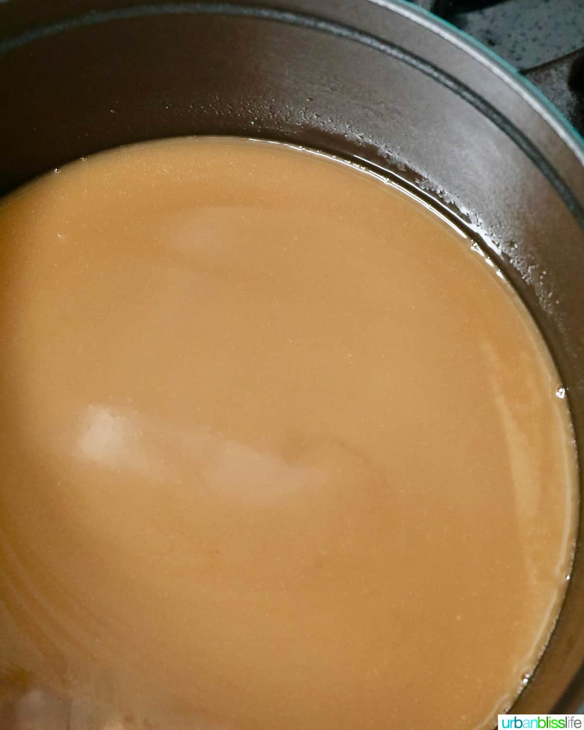 coconut milk and brown sugar mixture for filipino biko