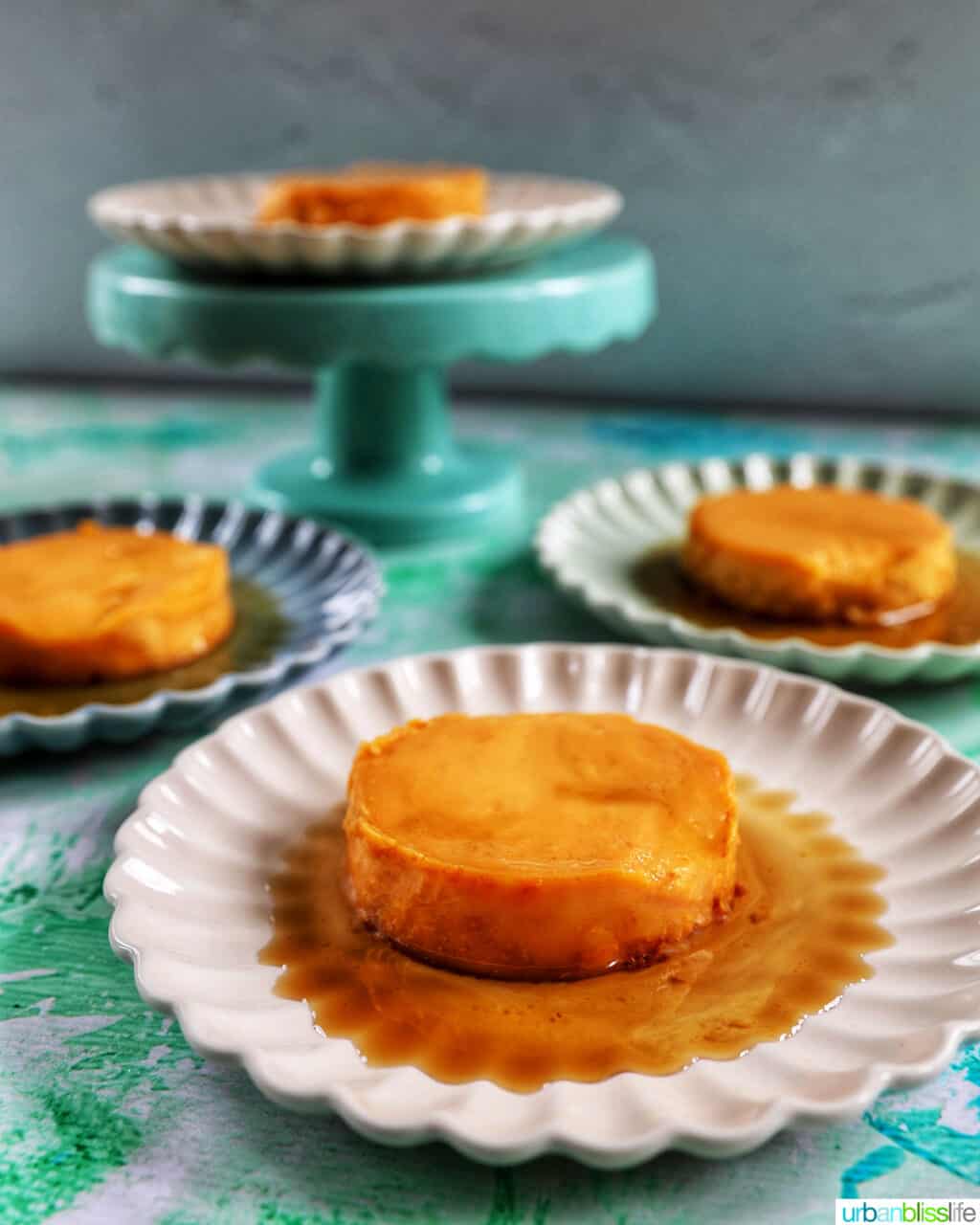 filipino leche flan on plates
