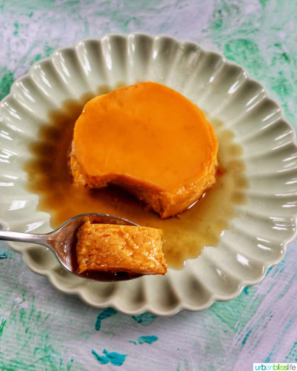 spoonful of filipino leche flan