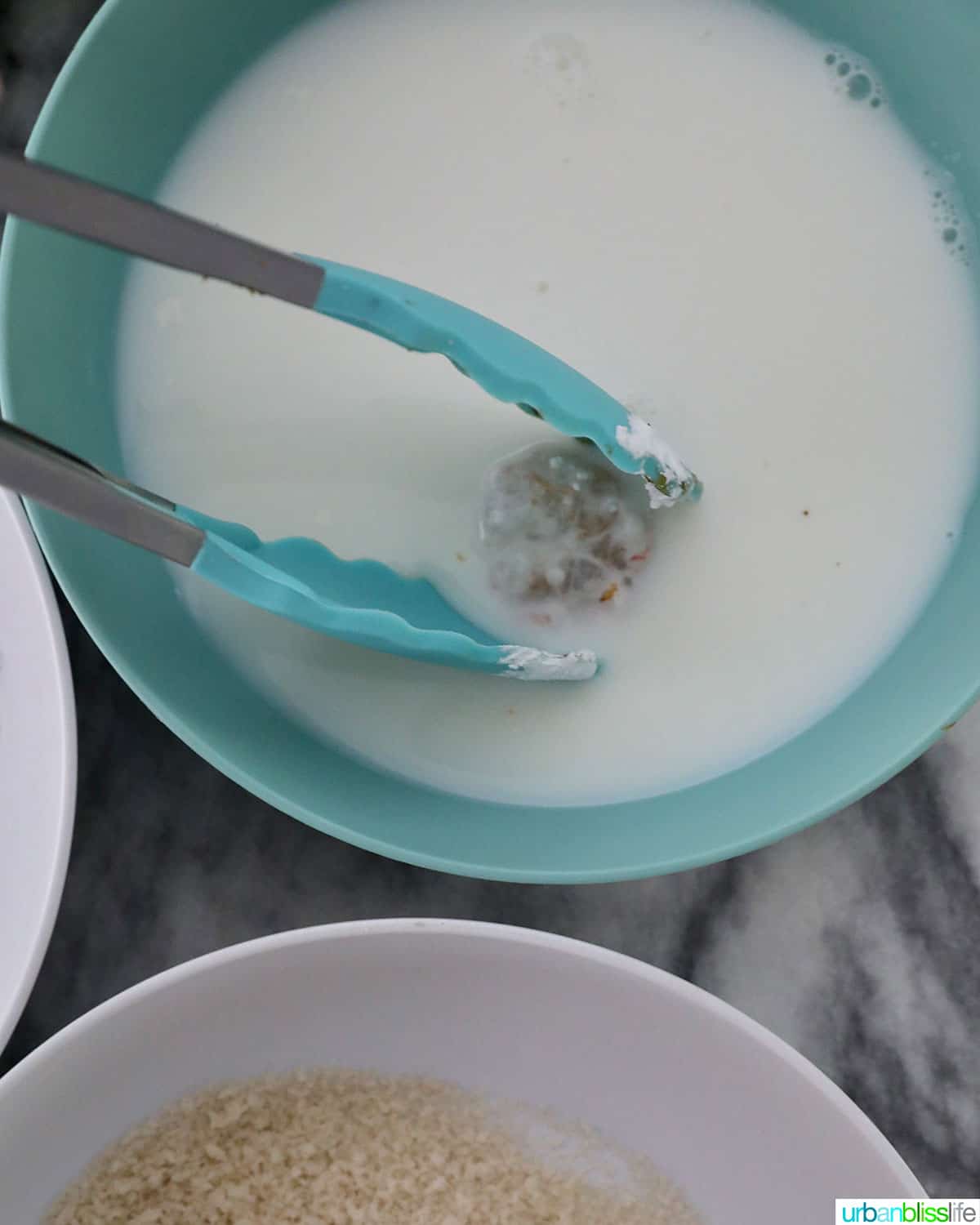 dip shrimp into coconut milk