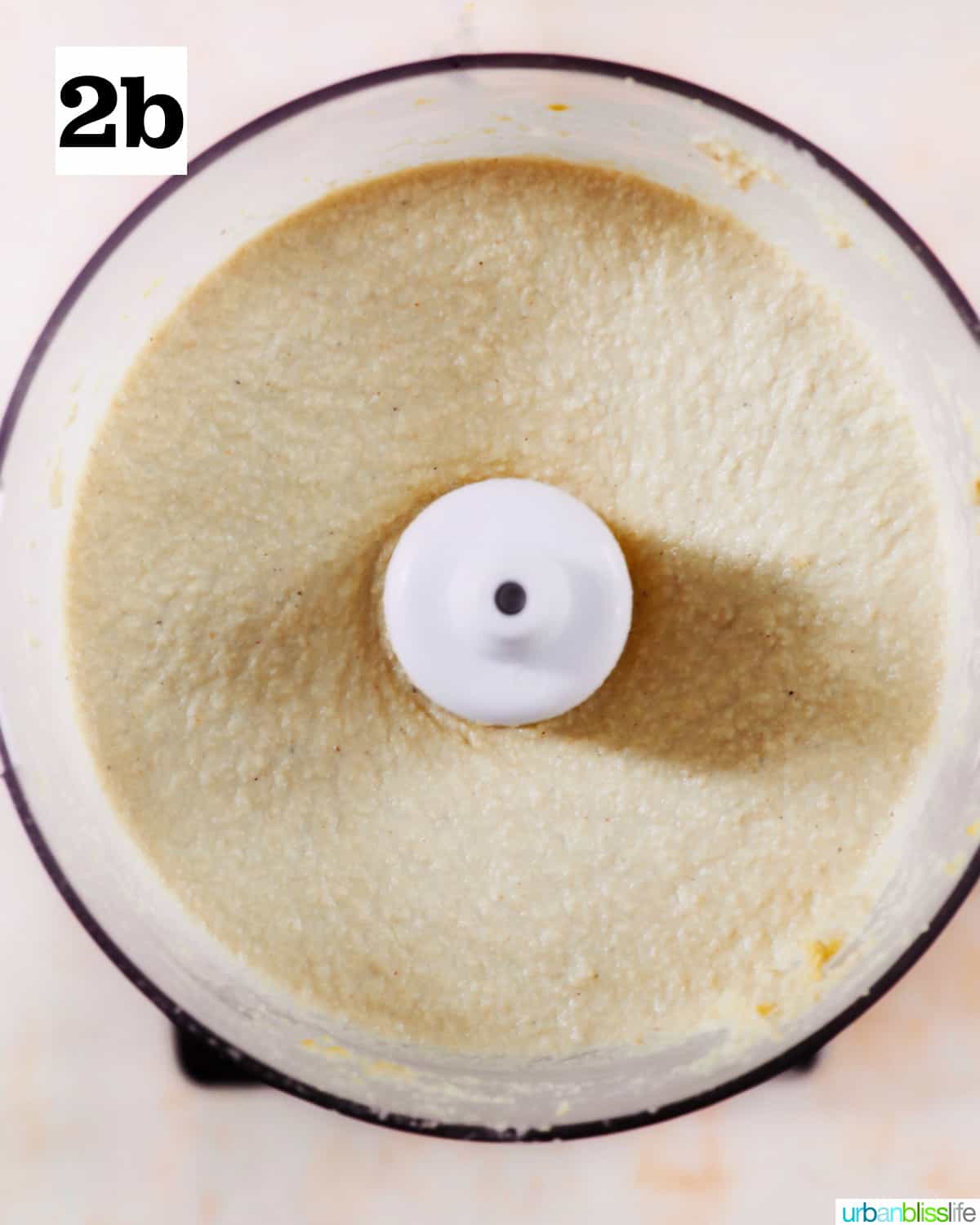 vegan cashew cheese blended until smooth in a food processor.