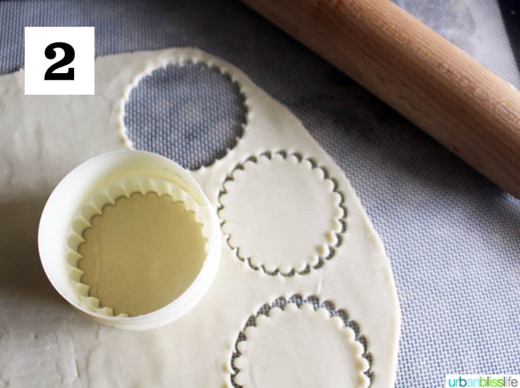 rolled out pie dough with a cookie cutter.