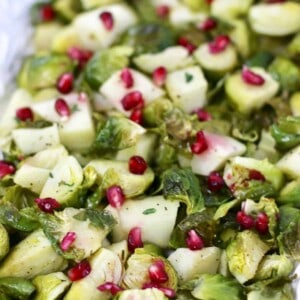 brussels sprouts with apples and pomegranate.