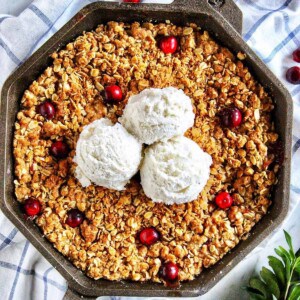 skillet apple cranberry crisp.