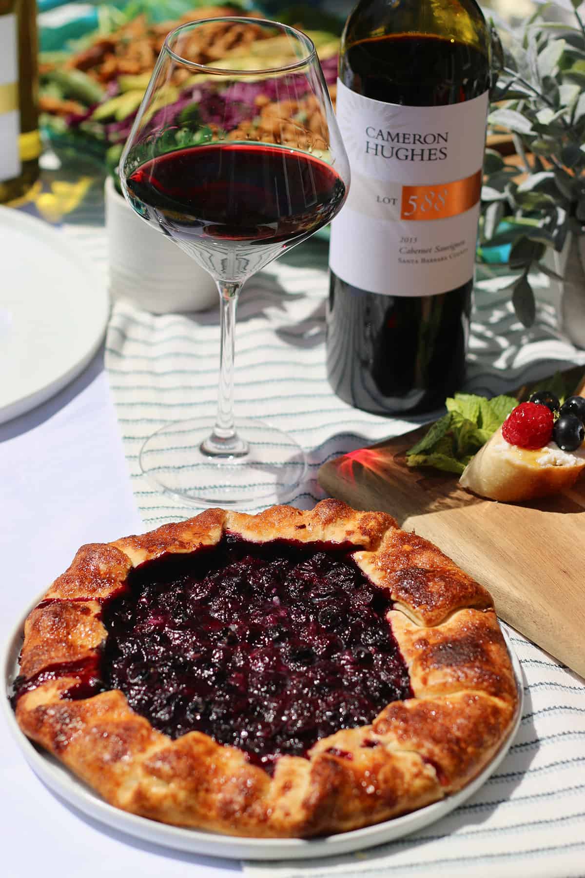 Blueberry Galette with red wine