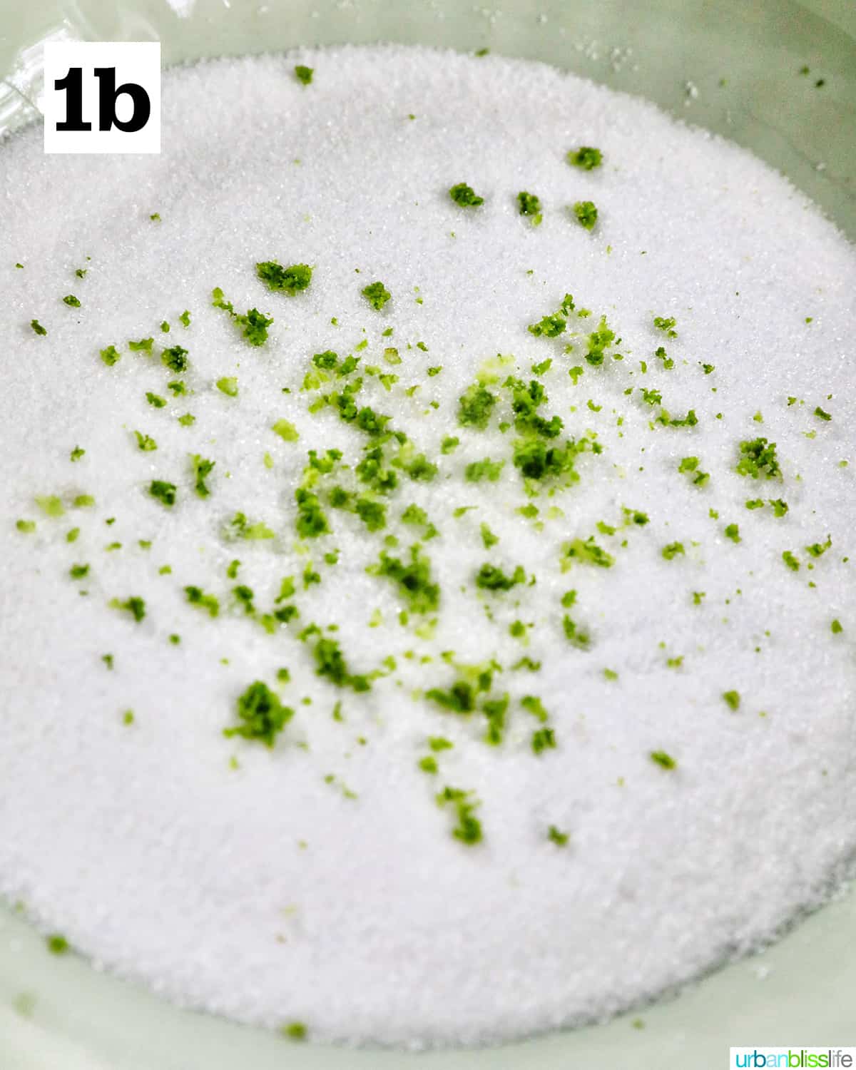 bowl of sugar and key lime zest.