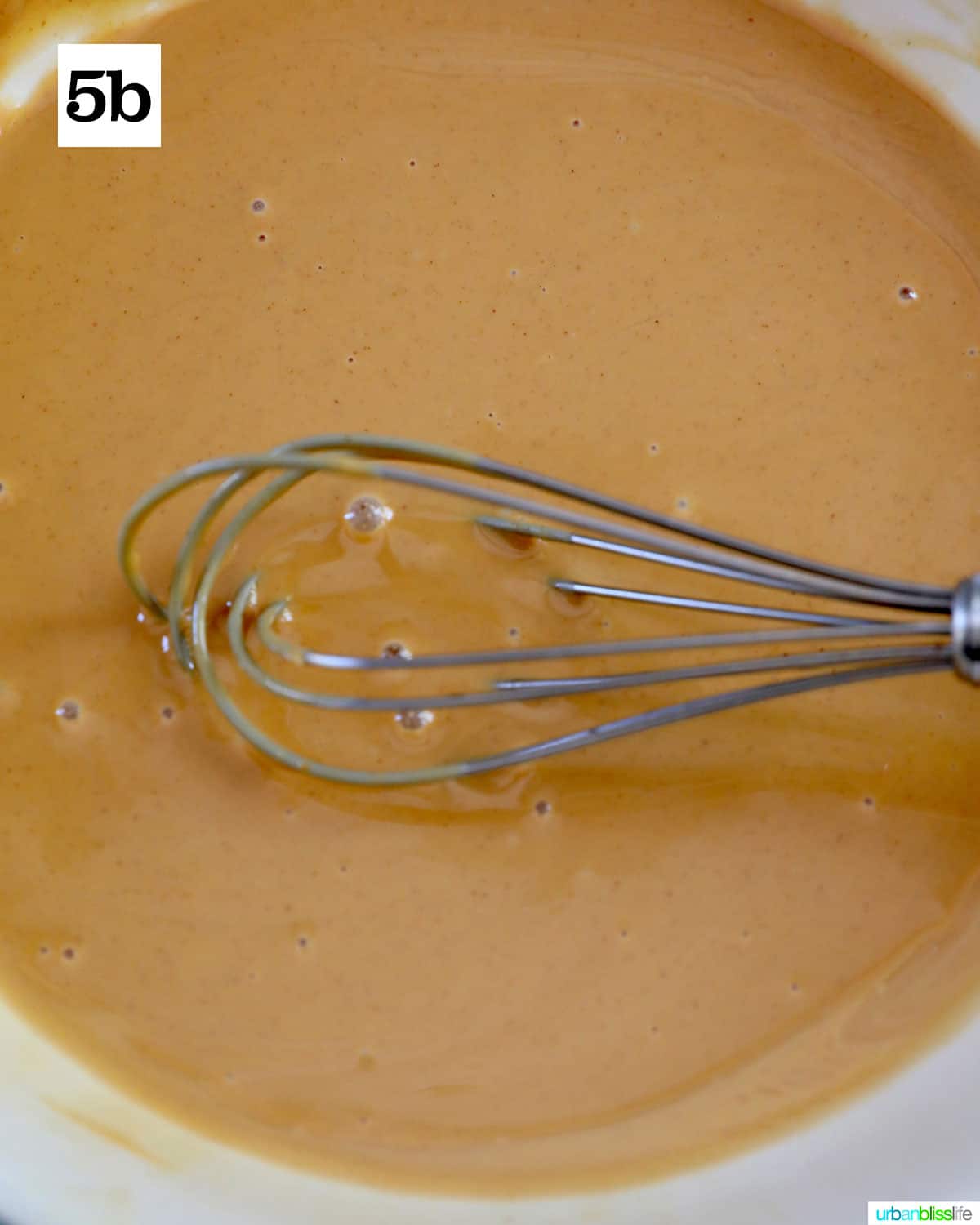 whisk in a bowl of peanut butter glaze.