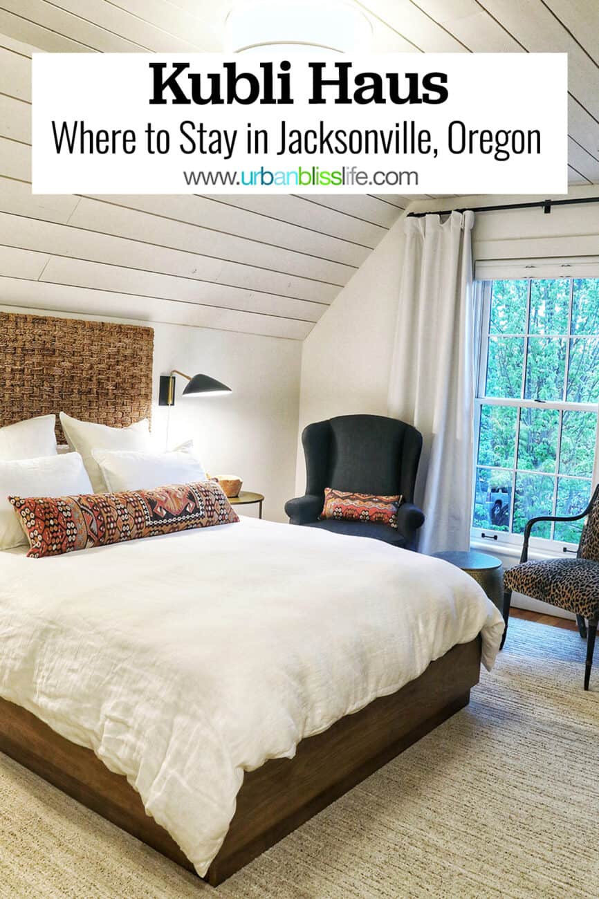 bedroom area of Kubli Haus Suite 3 with title text overlay.