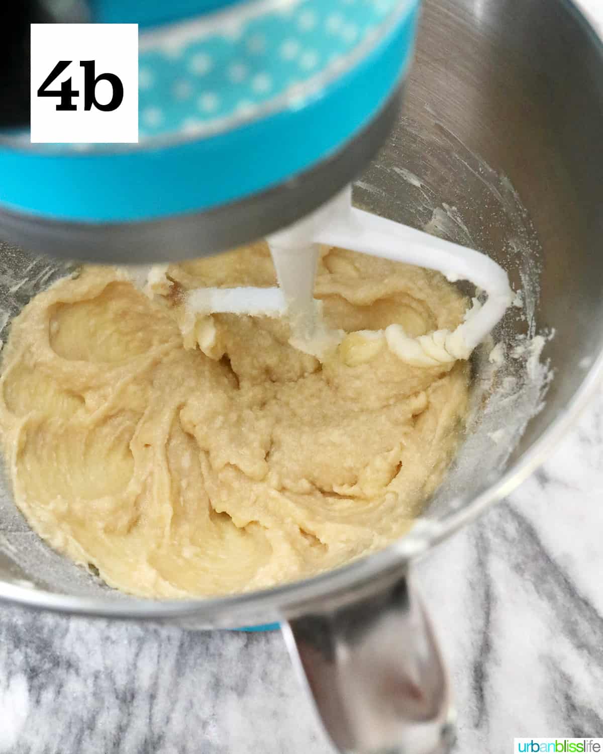 sugar cookie batter in the stand mixer.