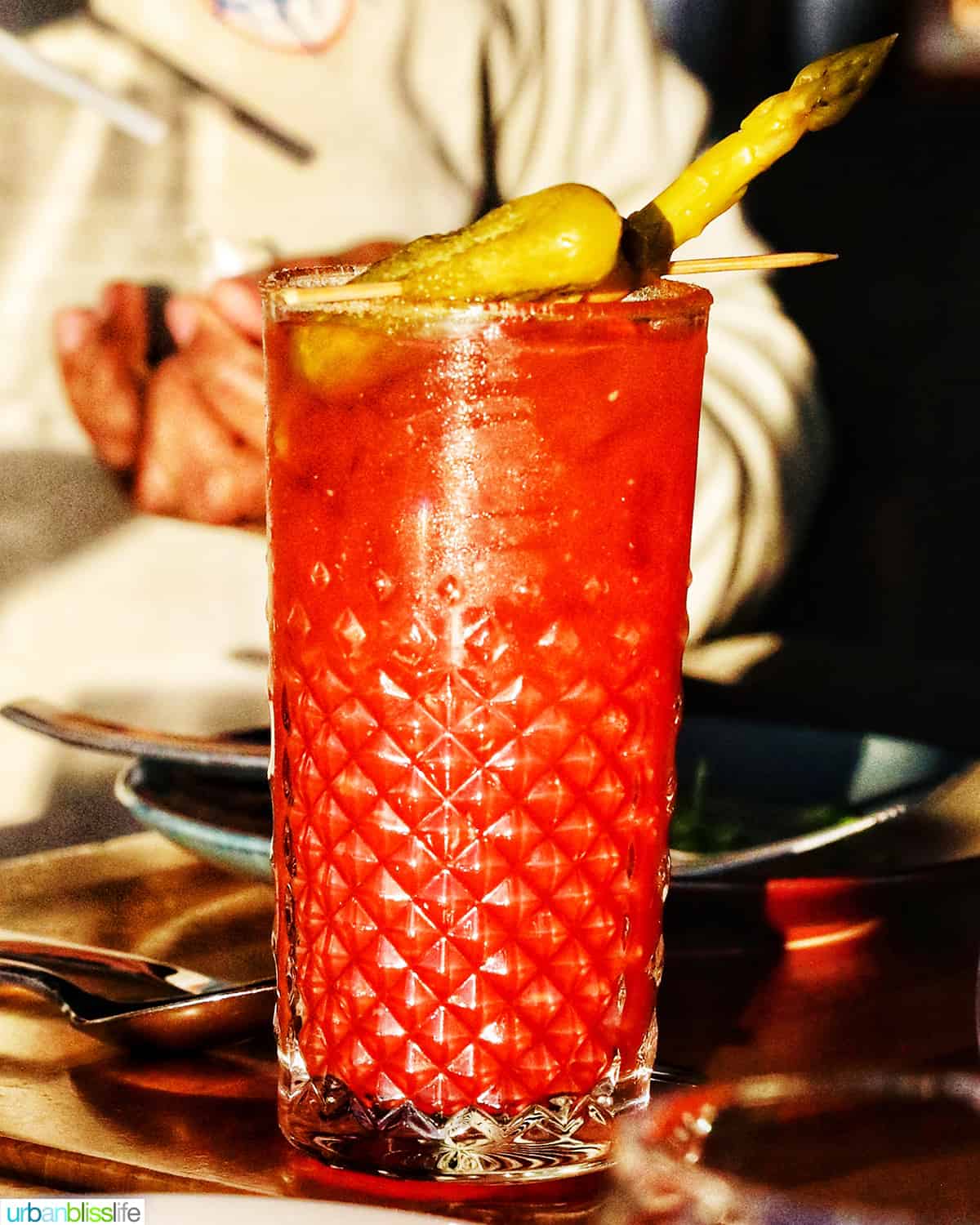 Caesar cocktail at Sky Bistro in Banff Canada.