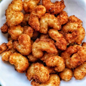 bowl full of air fryer popcorn shrimp.