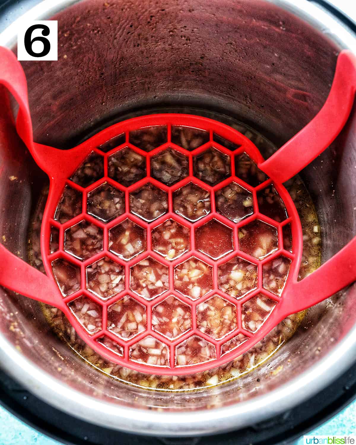adding silicone sling trivet to the instant pot.