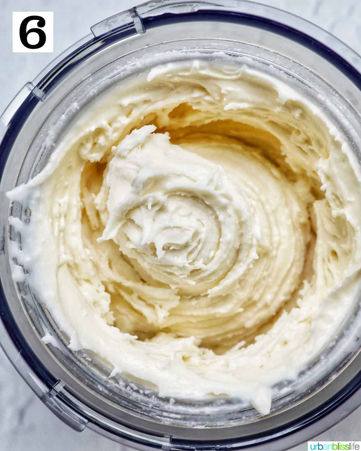 Ninja Creami pint container with stracciatella ice cream in it.