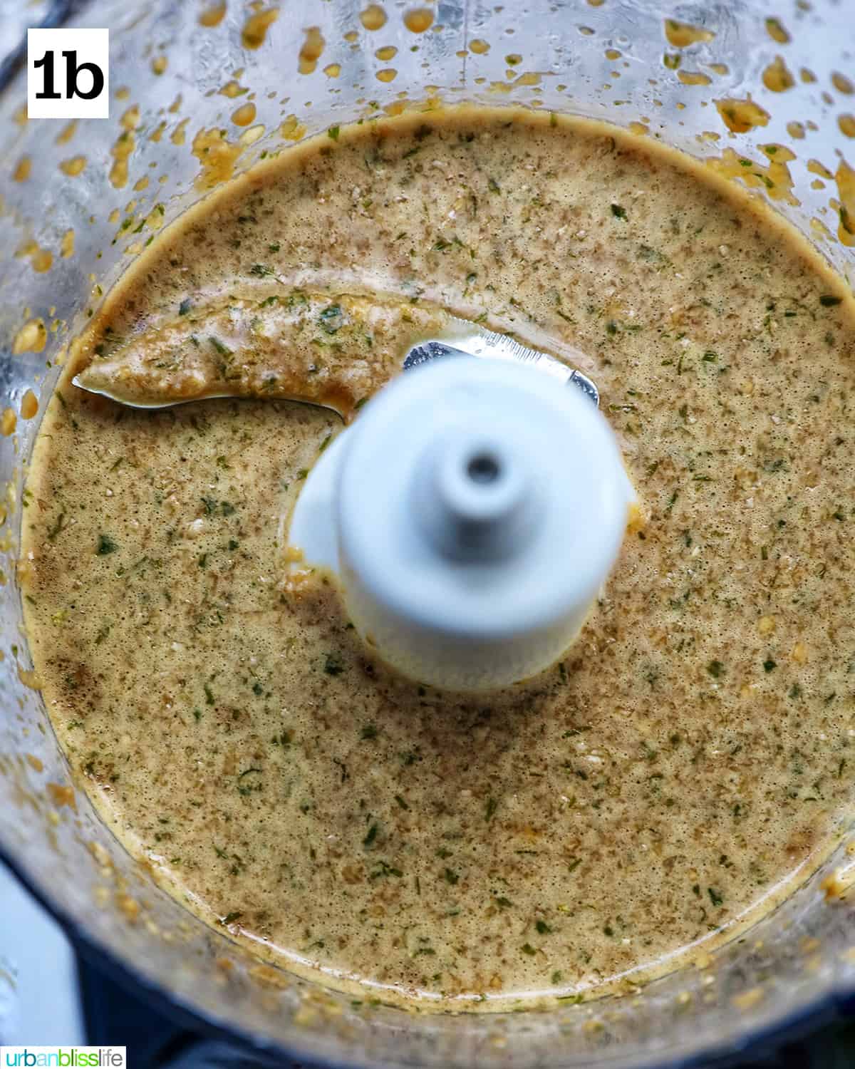 Thai Basil Shrimp sauce in a food processor.