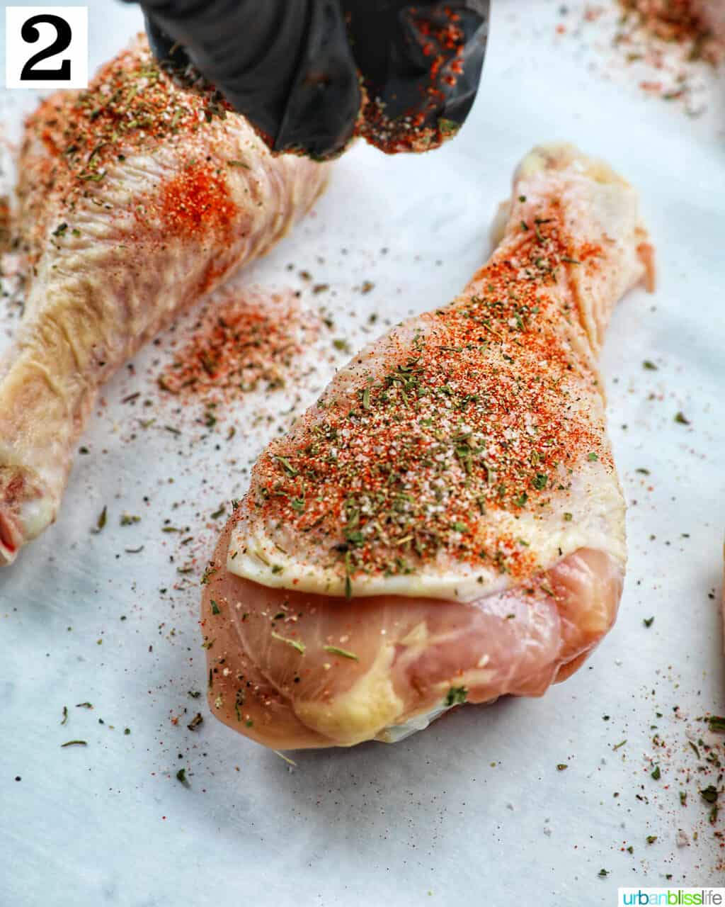 seasoning chicken drumsticks.