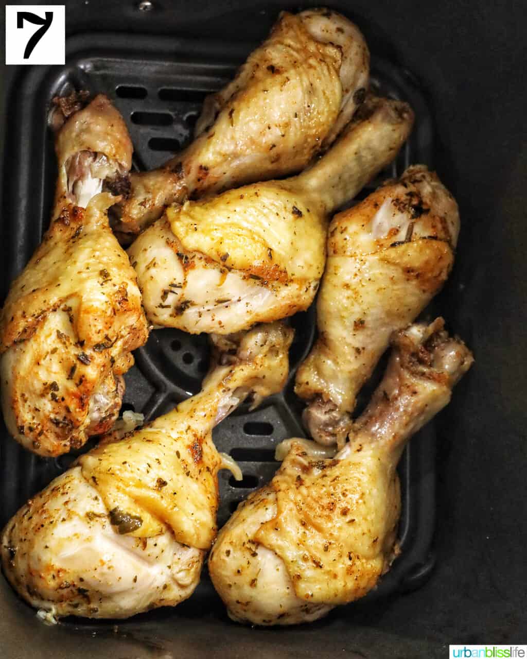 chicken drumsticks in an air fryer.