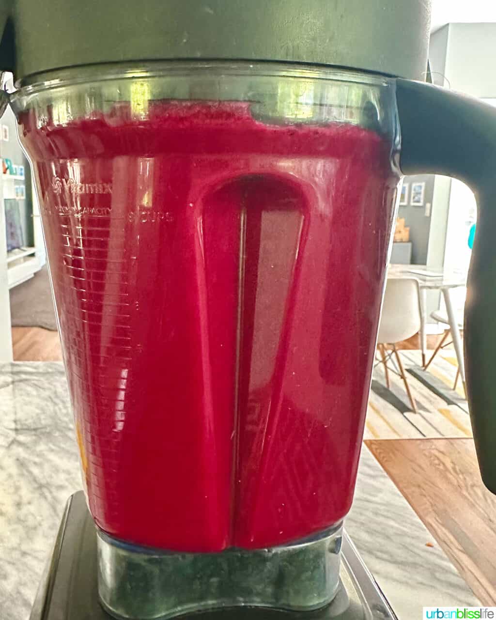 blender full of beet detox juice.