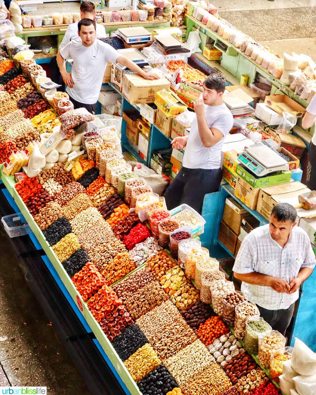 spice vendor at the Green Bazaar in Almaty, Kazakhstan.