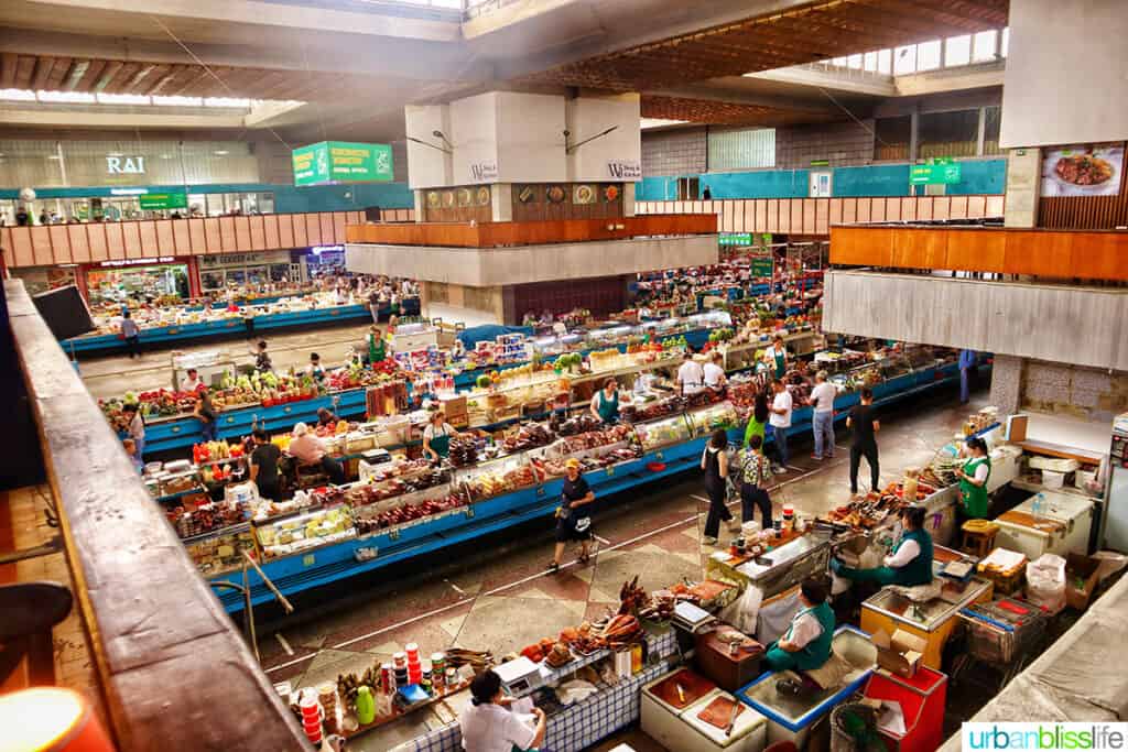 Overhead large view of the Green Bazaar in Almaty, Kazakhstan
