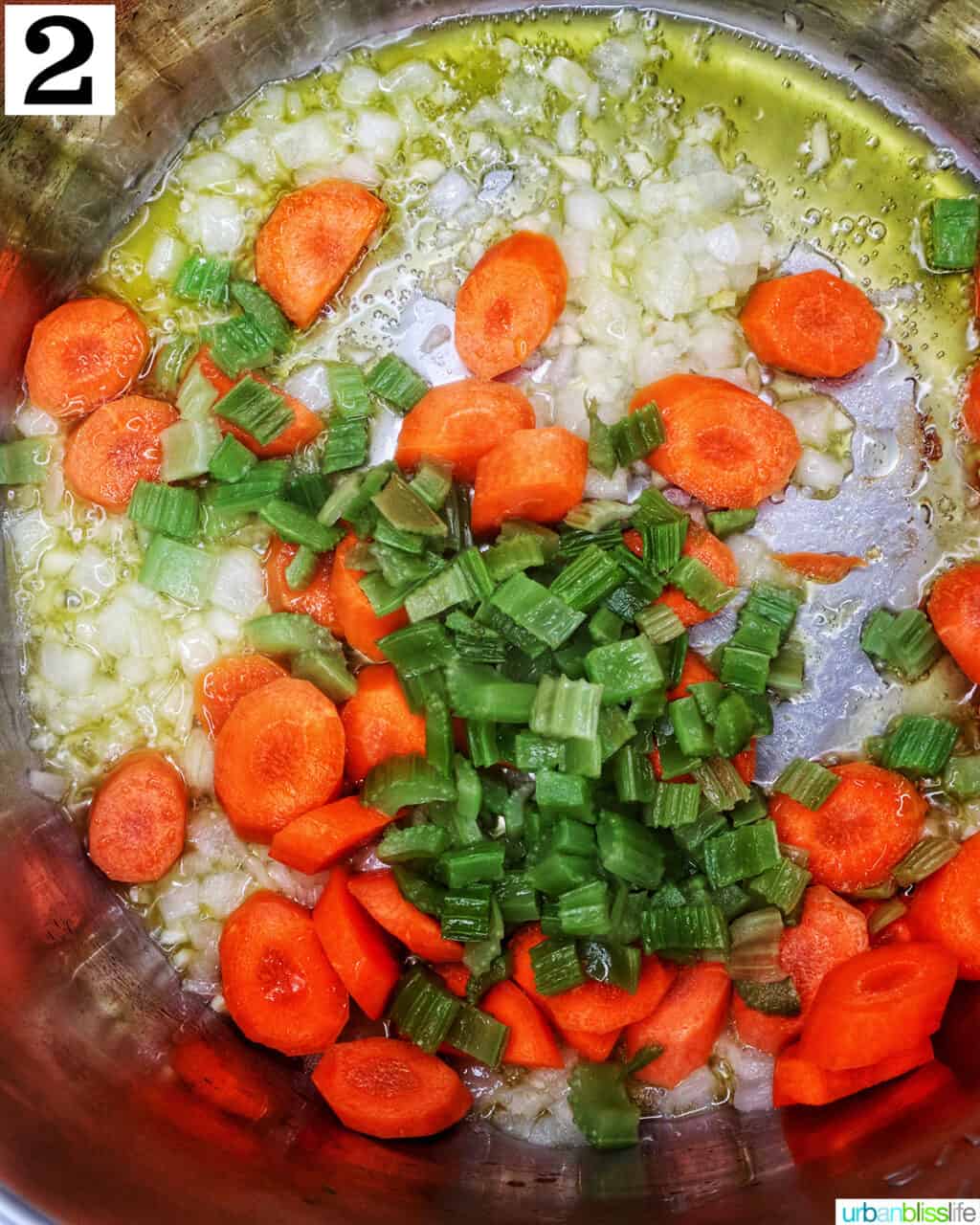 sauteing onions, carrots, and celery in an instant pot.