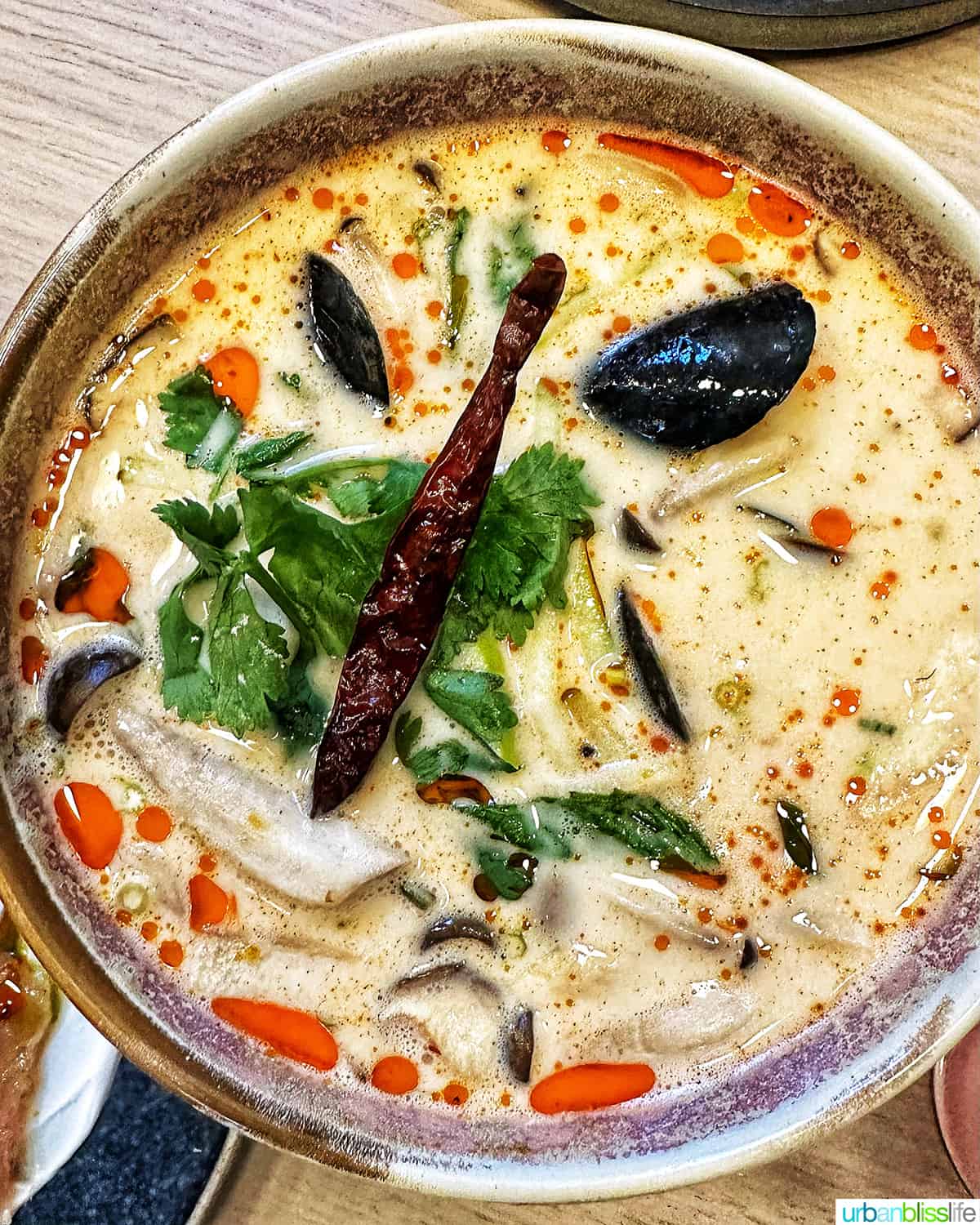 Tom Ga soup at Mekong Thai restaurant in Whistler BC.