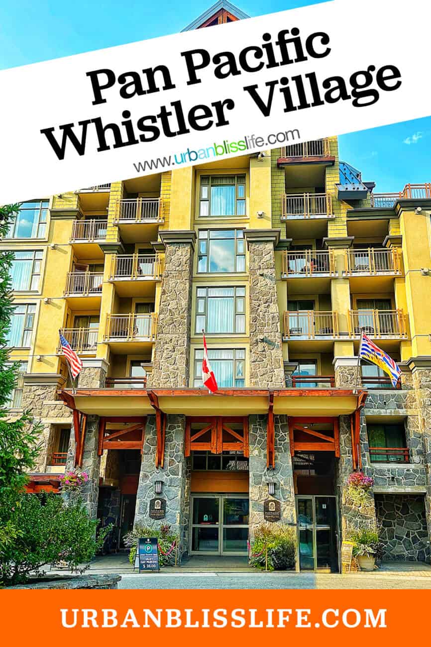 exterior of the pan pacific hotel in whistler village centre in whistler bc canada.