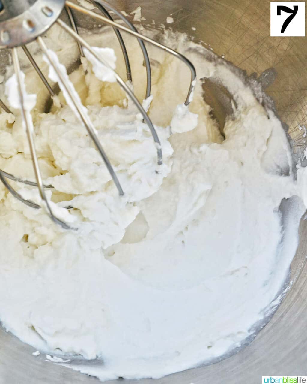 whisking whipped cream.