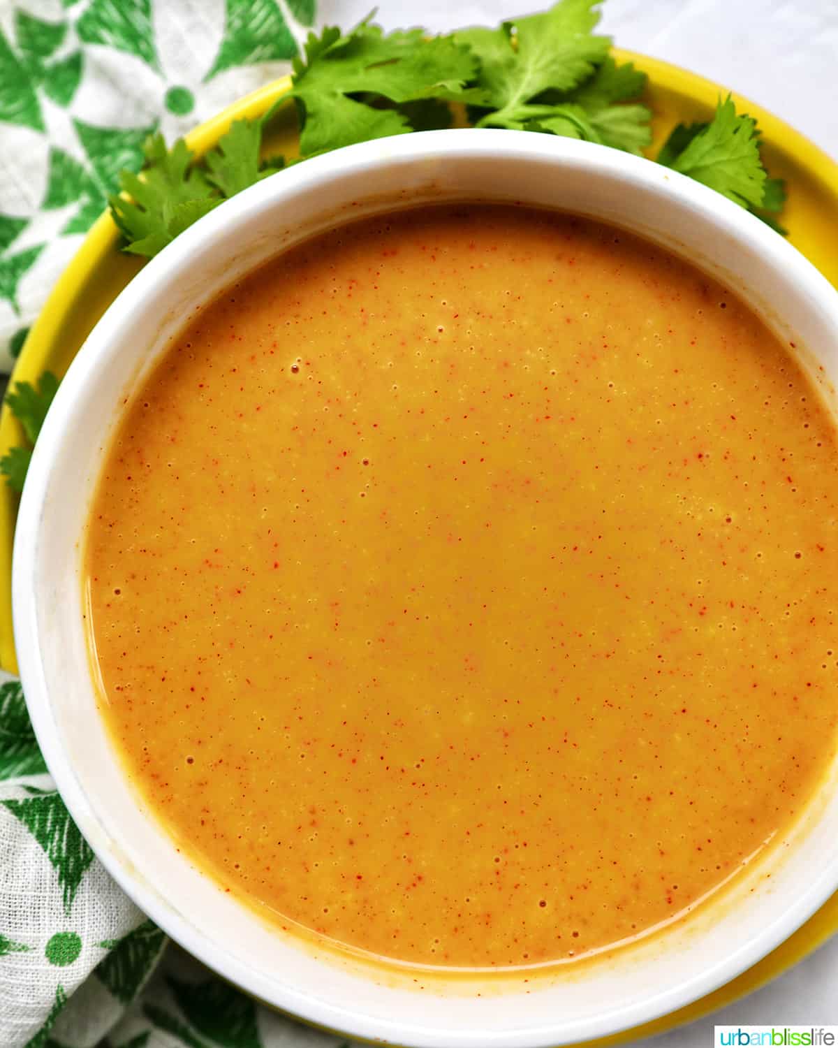 bowl of hand dipping a chicken tender into a bowl of honey mustard dipping sauce.