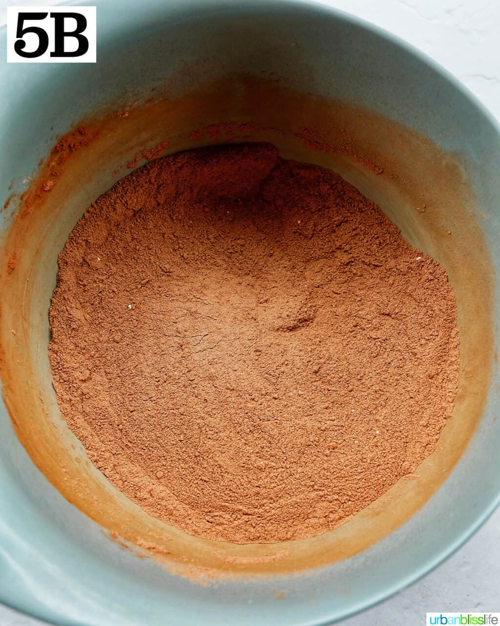 bowl with dry ingredients mixed to make chocolate fudge cupcakes.