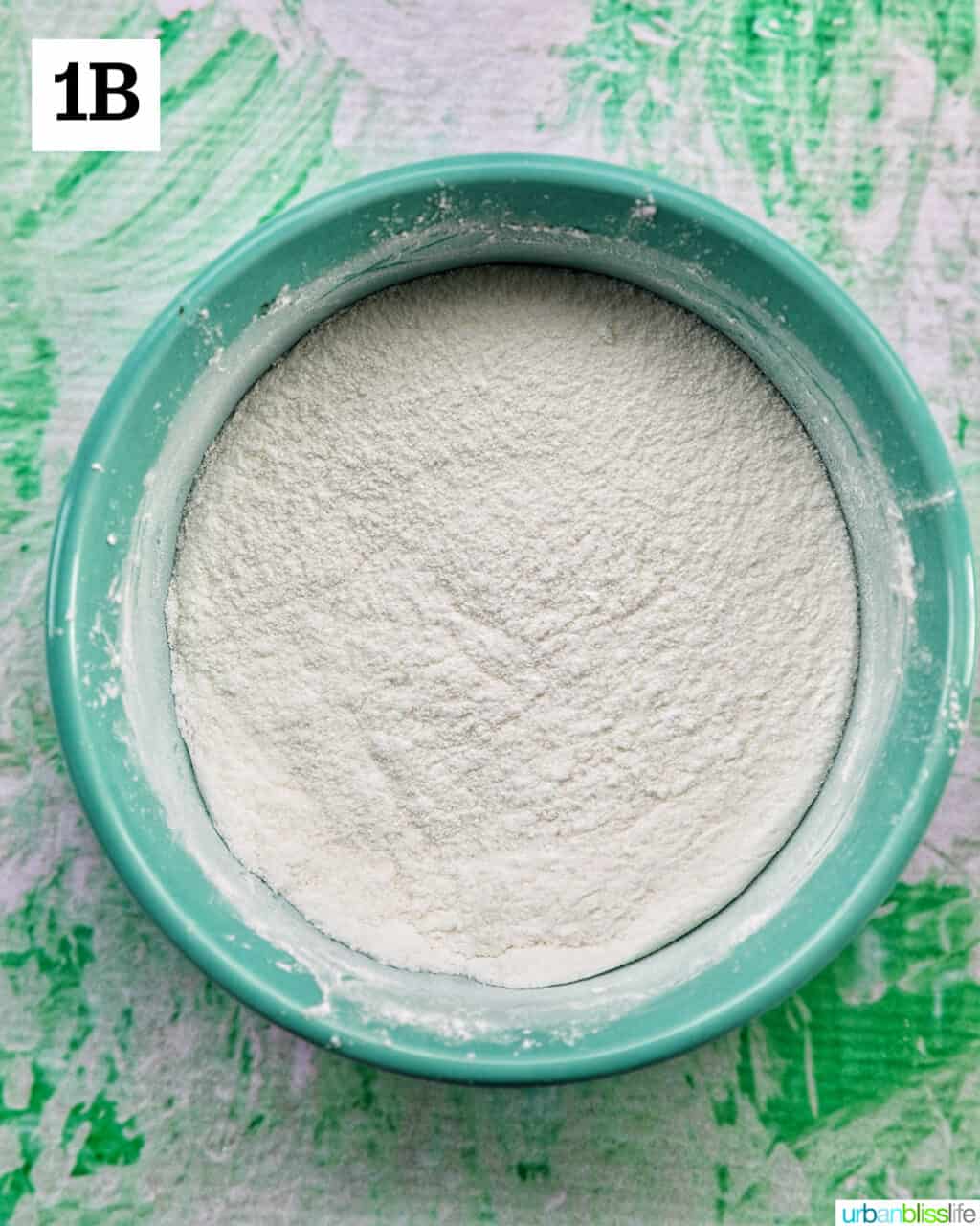 bowl with white powdered ingredients to make homemade vanilla pudding.