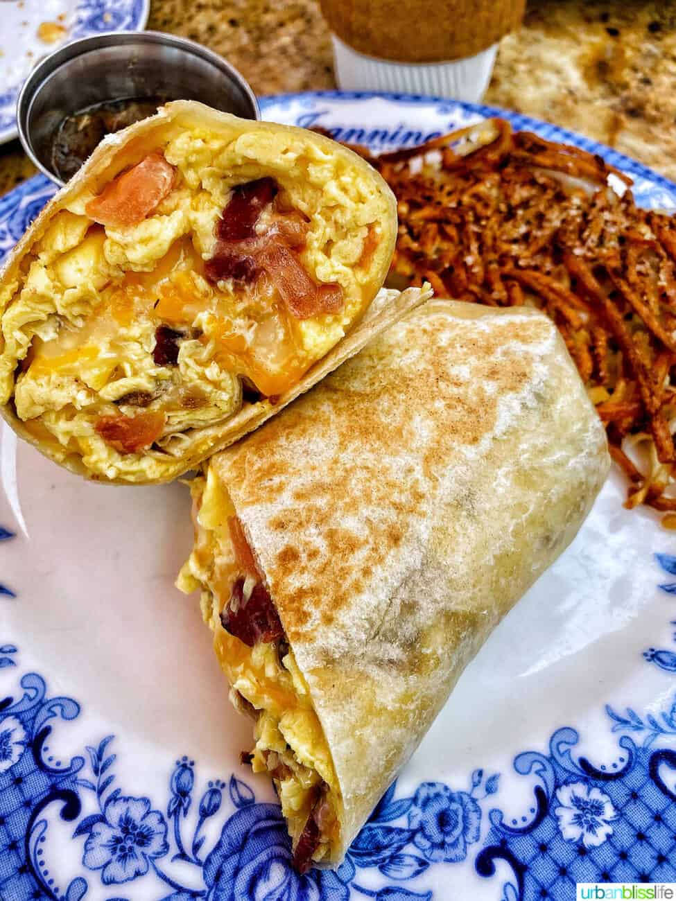breakfast burrito at jeannine's in santa barbara
