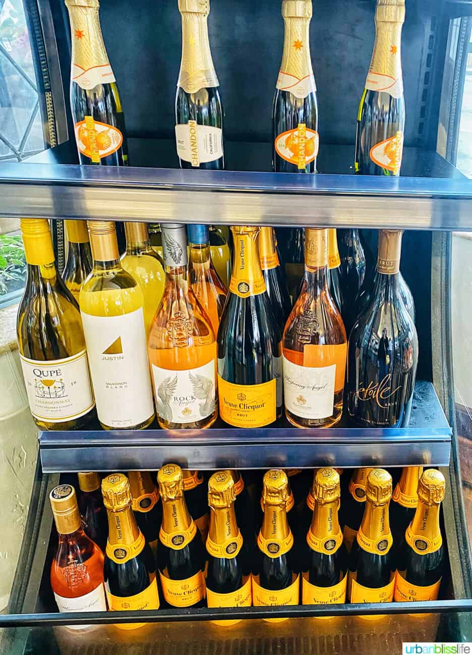 wine case at jeannine's in santa barbara