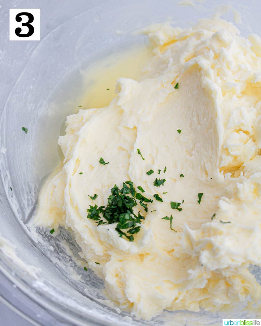 chopped fresh basil added to buttercream frosting.