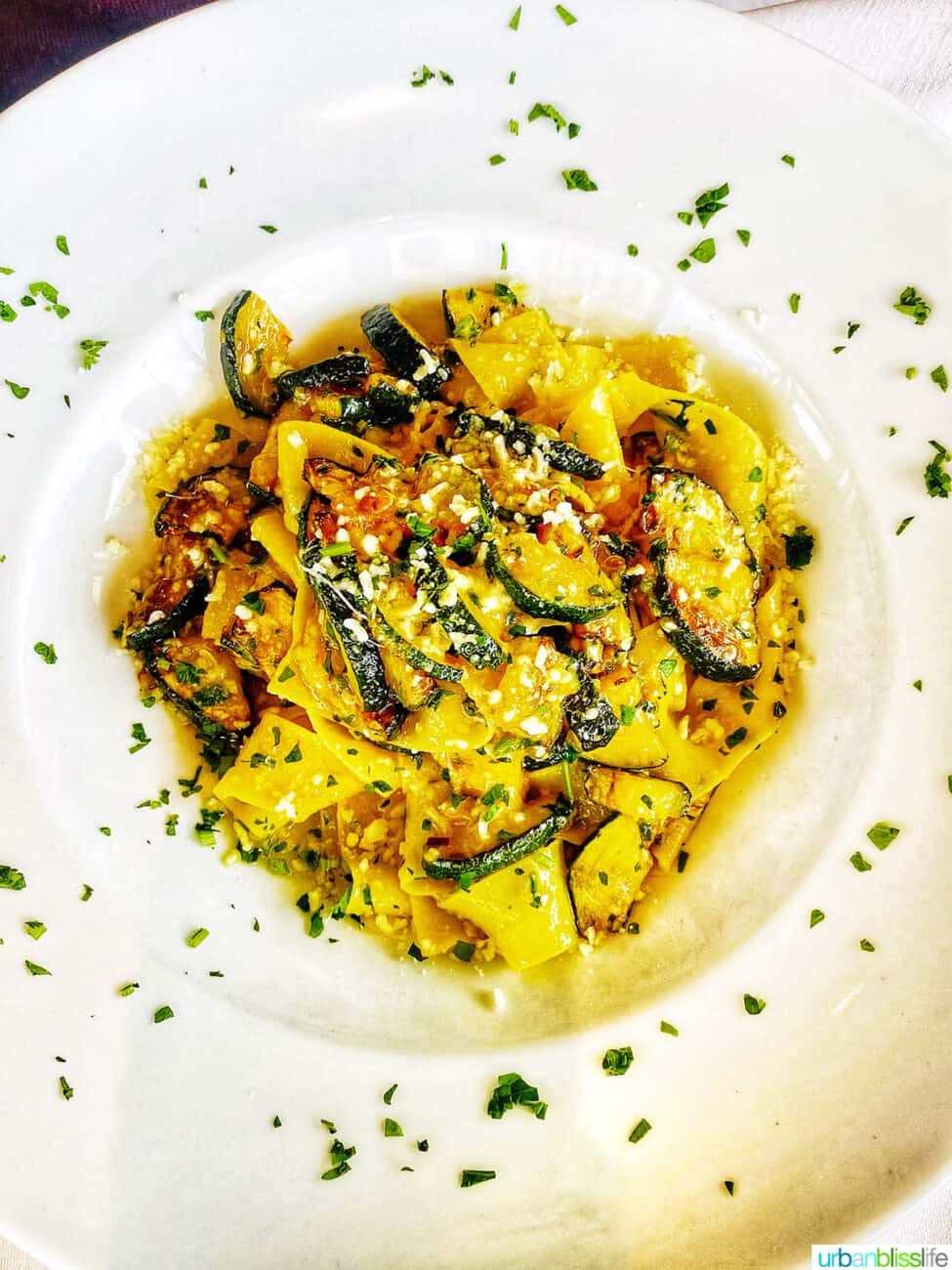 pappardelle with zucchini at olio e limone in santa barbara