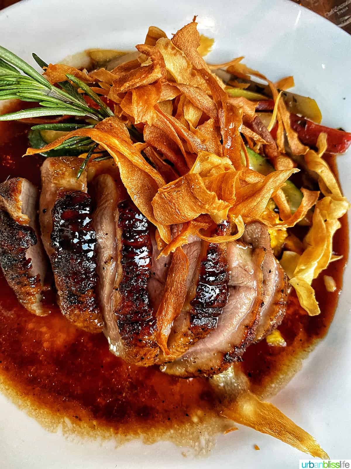 duck breast at opal restaurant in santa barbara, california