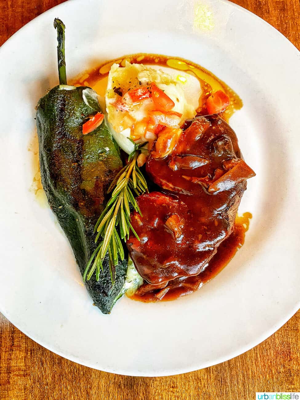 steak at opal restaurant in santa barbara, california