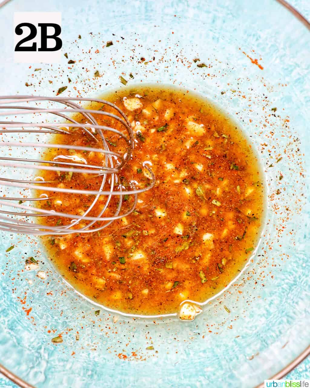 bowl and whisk with spices.